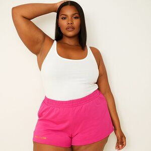 PrettyLittleThing Plus Hot Pink Sweat Shorts XXXL
